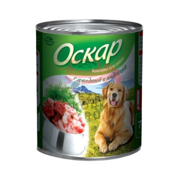 ОСКАР консервы с говядиной и индейкой для собак-0